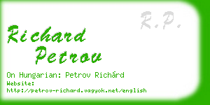 richard petrov business card