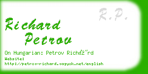 richard petrov business card
